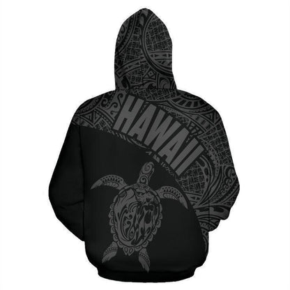 Hawaii Hoodie Turtle Mermaid Polynesian Wave - Gray Hoodie-Apparel-Phaethon-Hoodie-S-Vibe Cosy™