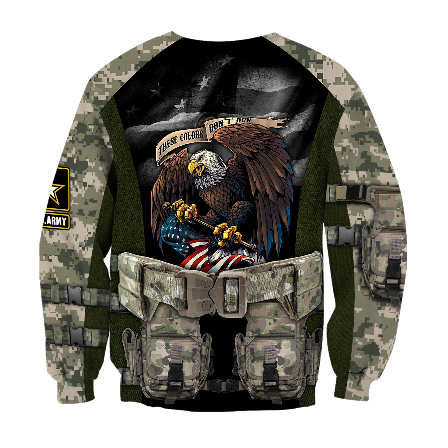 Army Veteran Our Flag Does Not Fly Because The Wind 3d shirts