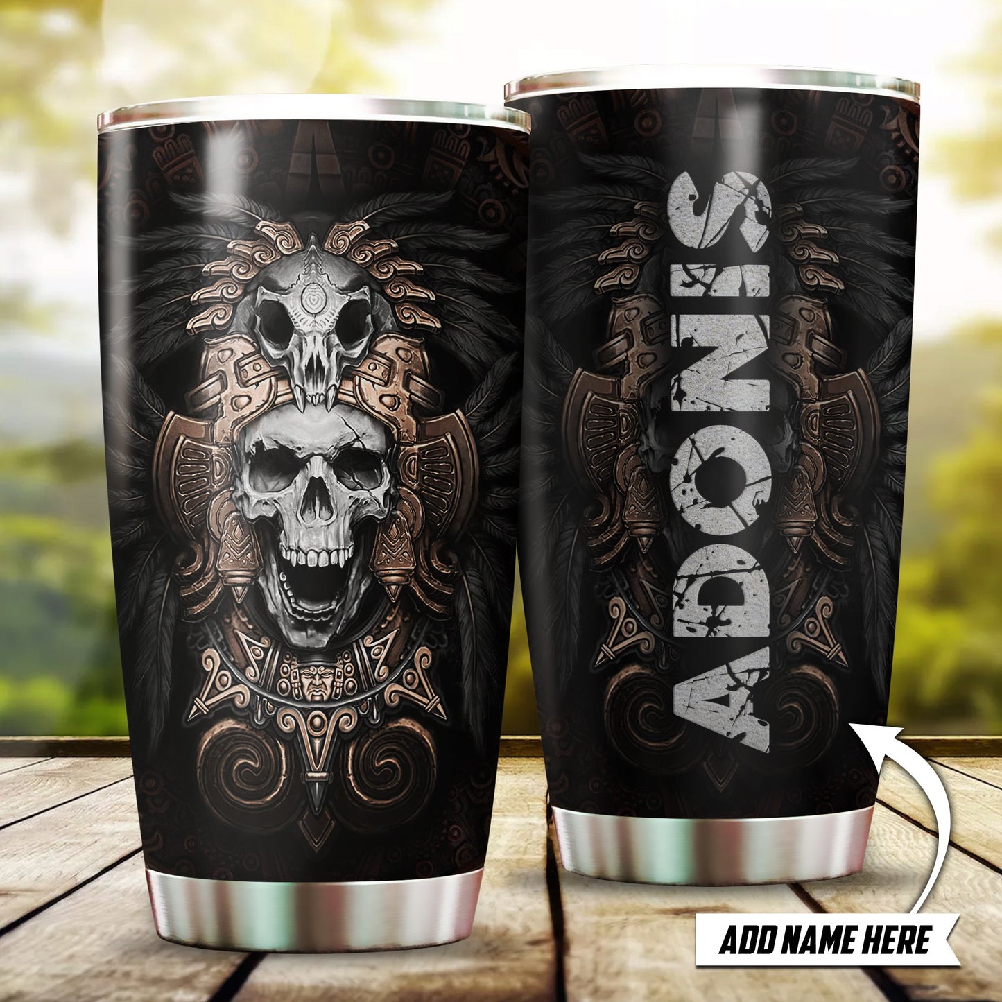 Customize Name Native American Steel Tumbler