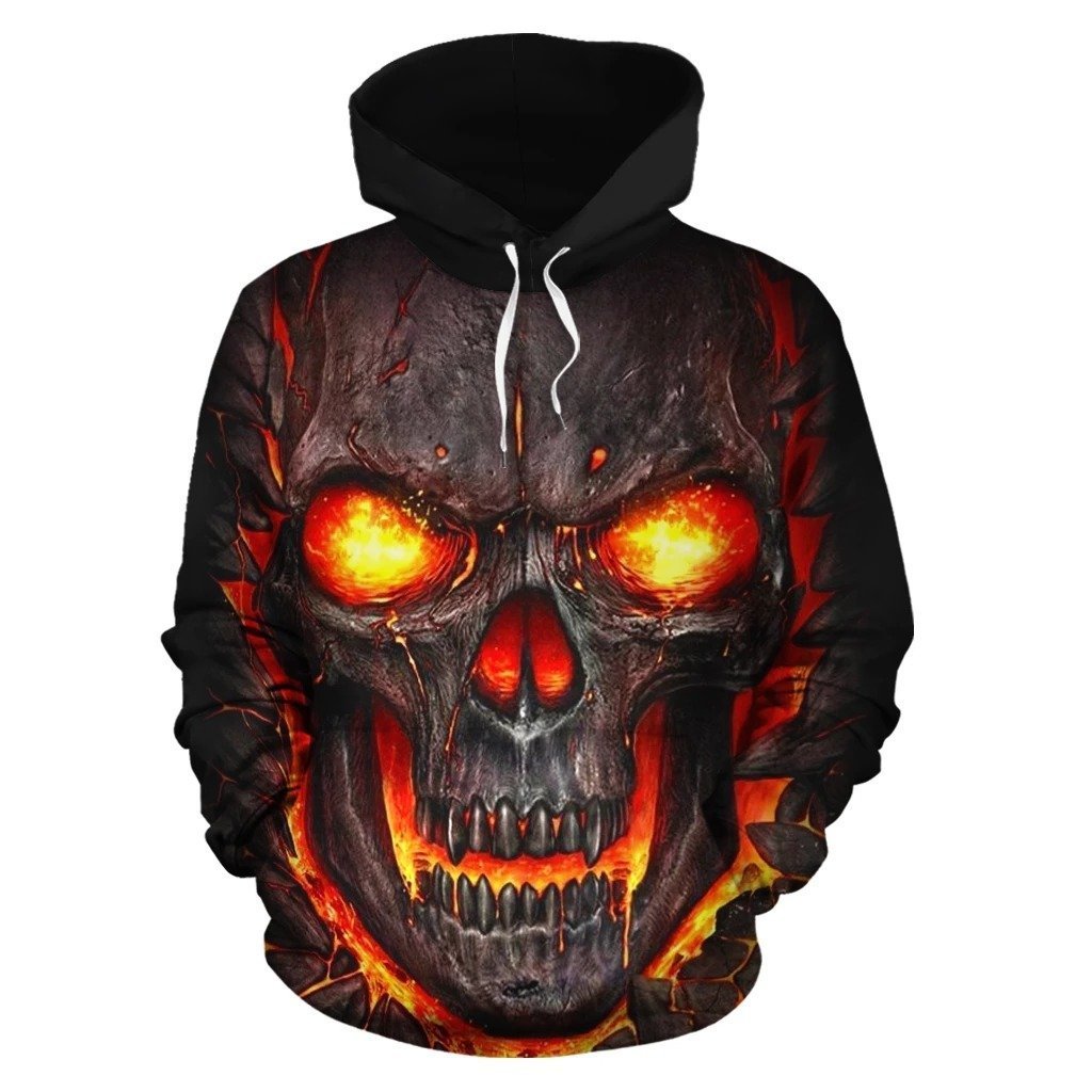 Skull in Hell All Over Hoodie TT130801-Apparel-TT-Hoodie-S-Vibe Cosy™