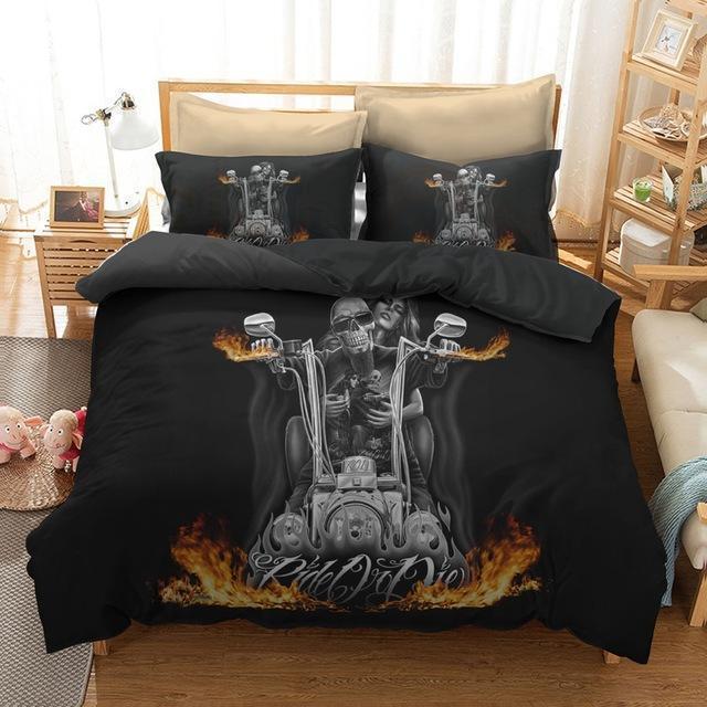 Ride or Die Fire Bedding Sets-Bedding Set-HbArts-Twin 2PCS-Vibe Cosy™