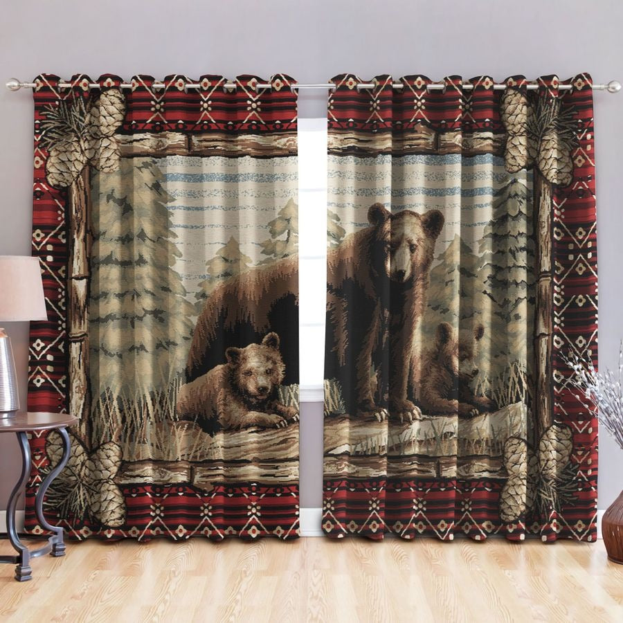 Mama Bear Blackout Thermal Grommet Window Curtains TA050203-TA-52'' x 63''-Vibe Cosy™