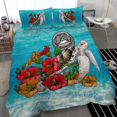 Ocean Turtle Hibiscus Bedding Set-ML-ML-US Twin-Vibe Cosy™