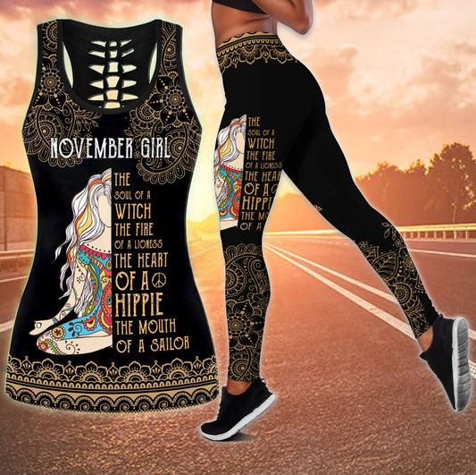 November girl The soul of a Witch Yoga Combo Legging Tank