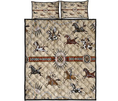 Native American Horses Pattern Quilt Bedding Set Pi200504S1-Quilt-MP-Twin-Vibe Cosy™
