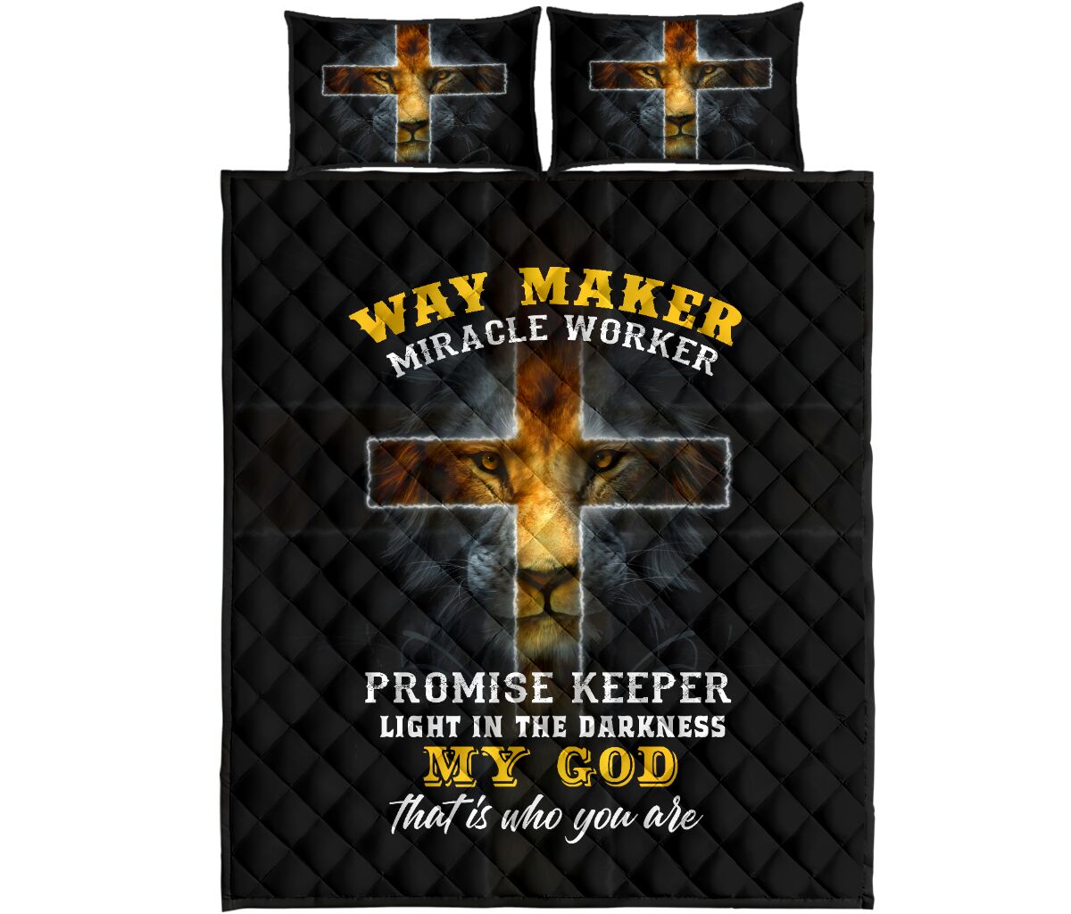 Way Maker Miracle Worker Promise Keeper - Jesus Quilt Bedding Set TA-Quilt-TA-King-Vibe Cosy™