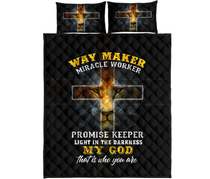 Way Maker Miracle Worker Promise Keeper - Jesus Quilt Bedding Set TA-Quilt-TA-King-Vibe Cosy™