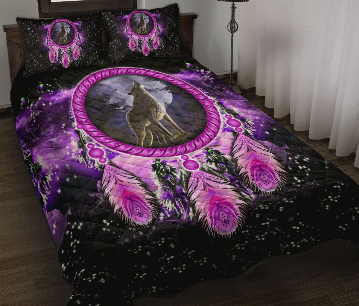 Native American Wolf Violet Quilt Bedding Set JJ23052003-MP-Quilt-MP-King-Vibe Cosy™