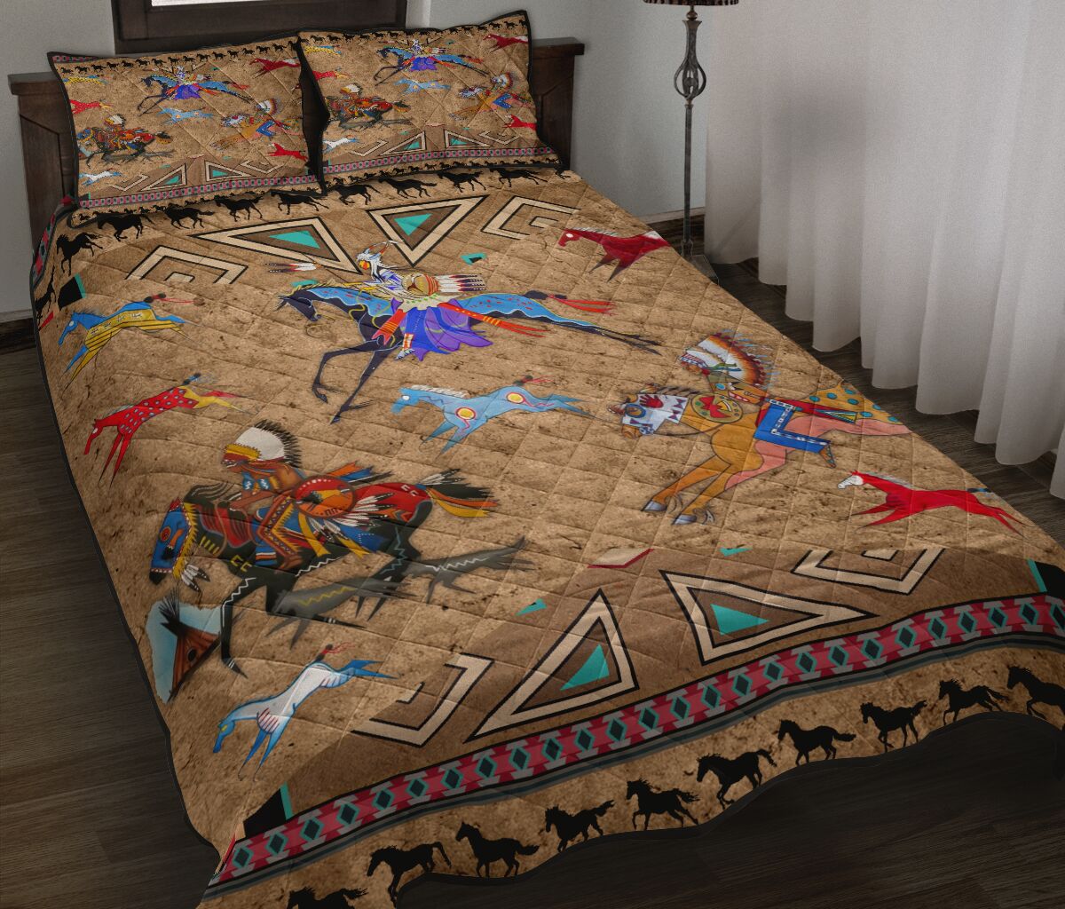 Native American Horses Pattern Quilt Bedding Set MP226S1-Quilt-MP-Twin-Vibe Cosy™