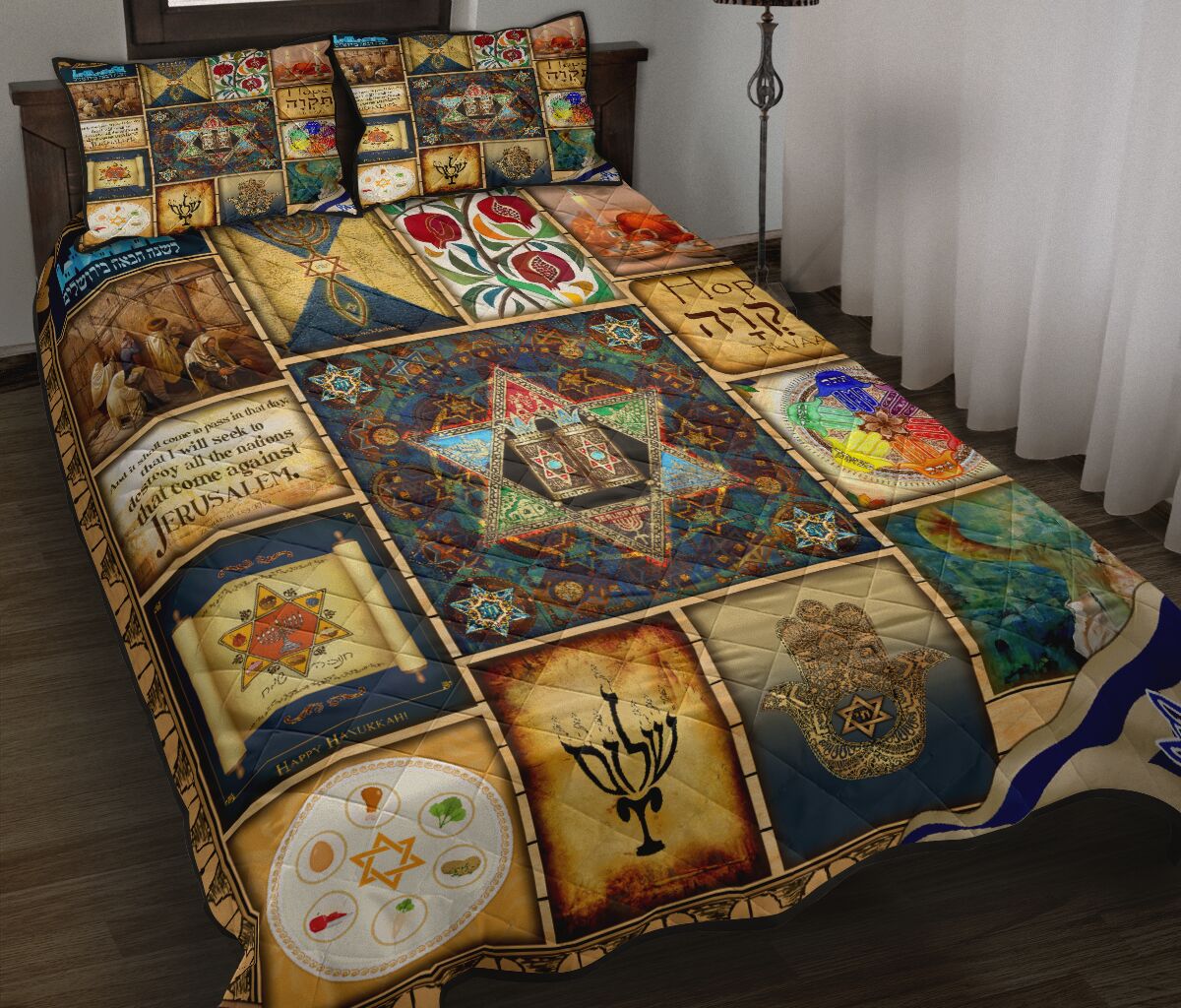 Jewish Star of David Quilt Bedding Set Pi081006S1-Quilt-MP-Twin-Vibe Cosy™