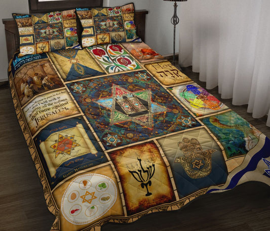 Jewish Star of David Quilt Bedding Set Pi081006S1-Quilt-MP-Twin-Vibe Cosy™