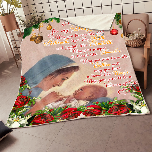 To My Daughter Sherpa Blanket