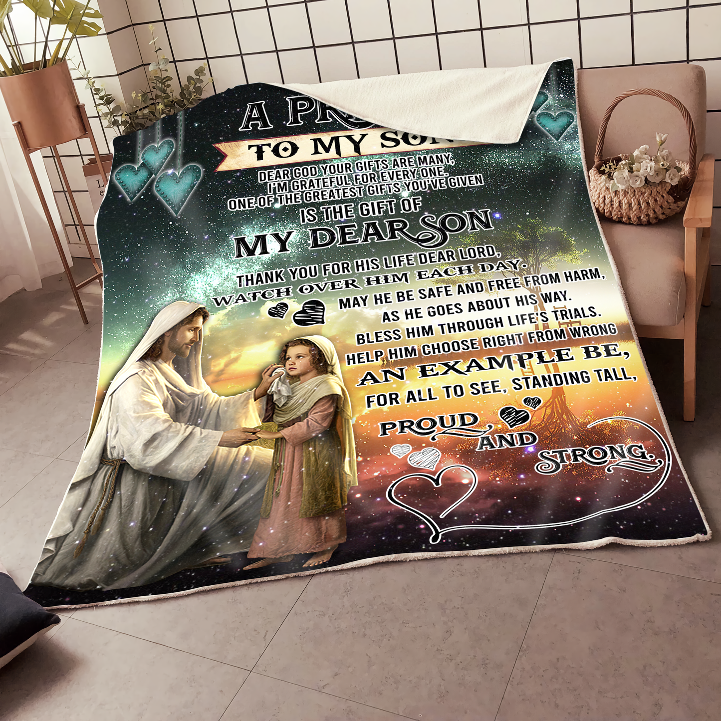 To My Son Sherpa Blanket