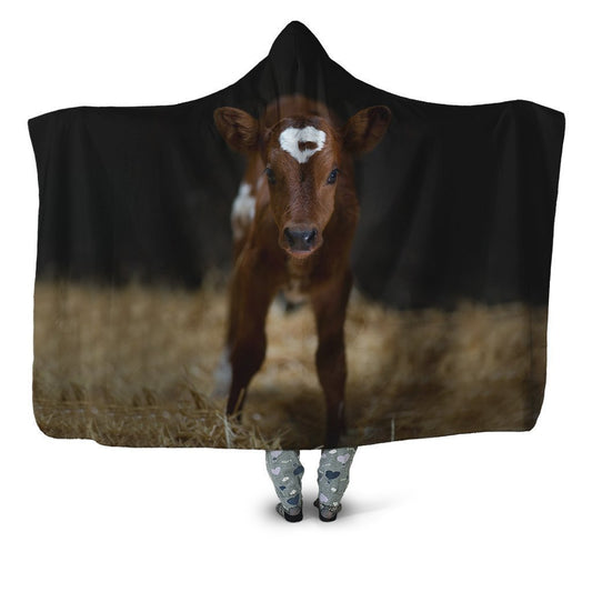 Beautiful Baby Cow Hoodie Blanket-Apparel-HD09-Hooded Blanket-Youth 49.6x59.05-Vibe Cosy™