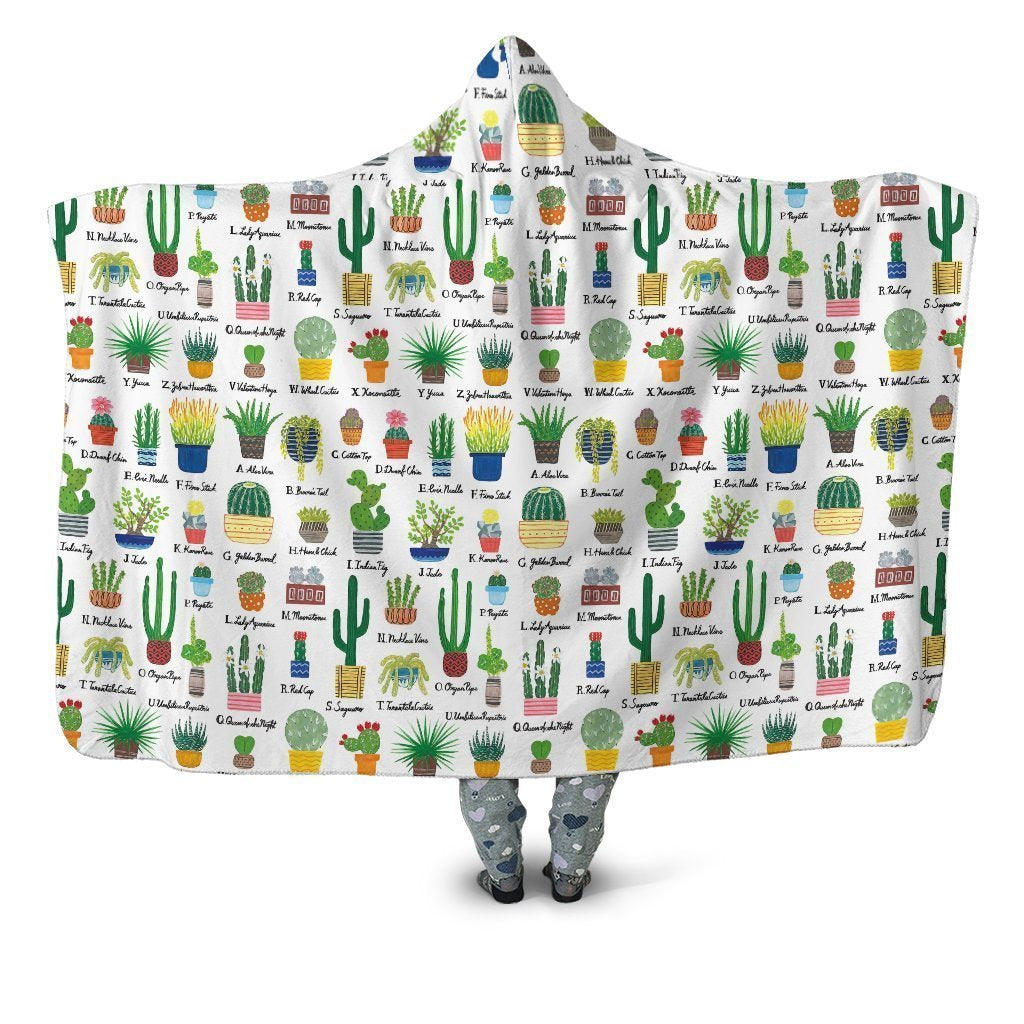 Beautiful Cactus Hooded Blanket-Apparel-NTH-Hooded Blanket-Youth 49.6x59.05-Vibe Cosy™