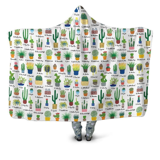 Beautiful Cactus Hooded Blanket-Apparel-NTH-Hooded Blanket-Youth 49.6x59.05-Vibe Cosy™
