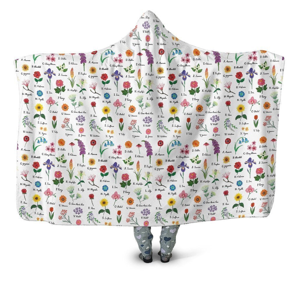 Beautiful Flower Hooded Blanket-Apparel-NTH-Hooded Blanket-Youth 49.6x59.05-Vibe Cosy™