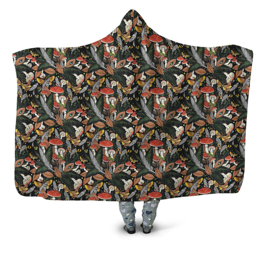 Beautiful Forest Mushroom Hooded Blanket-Apparel-NTH-Hooded Blanket-Youth 49.6x59.05-Vibe Cosy™