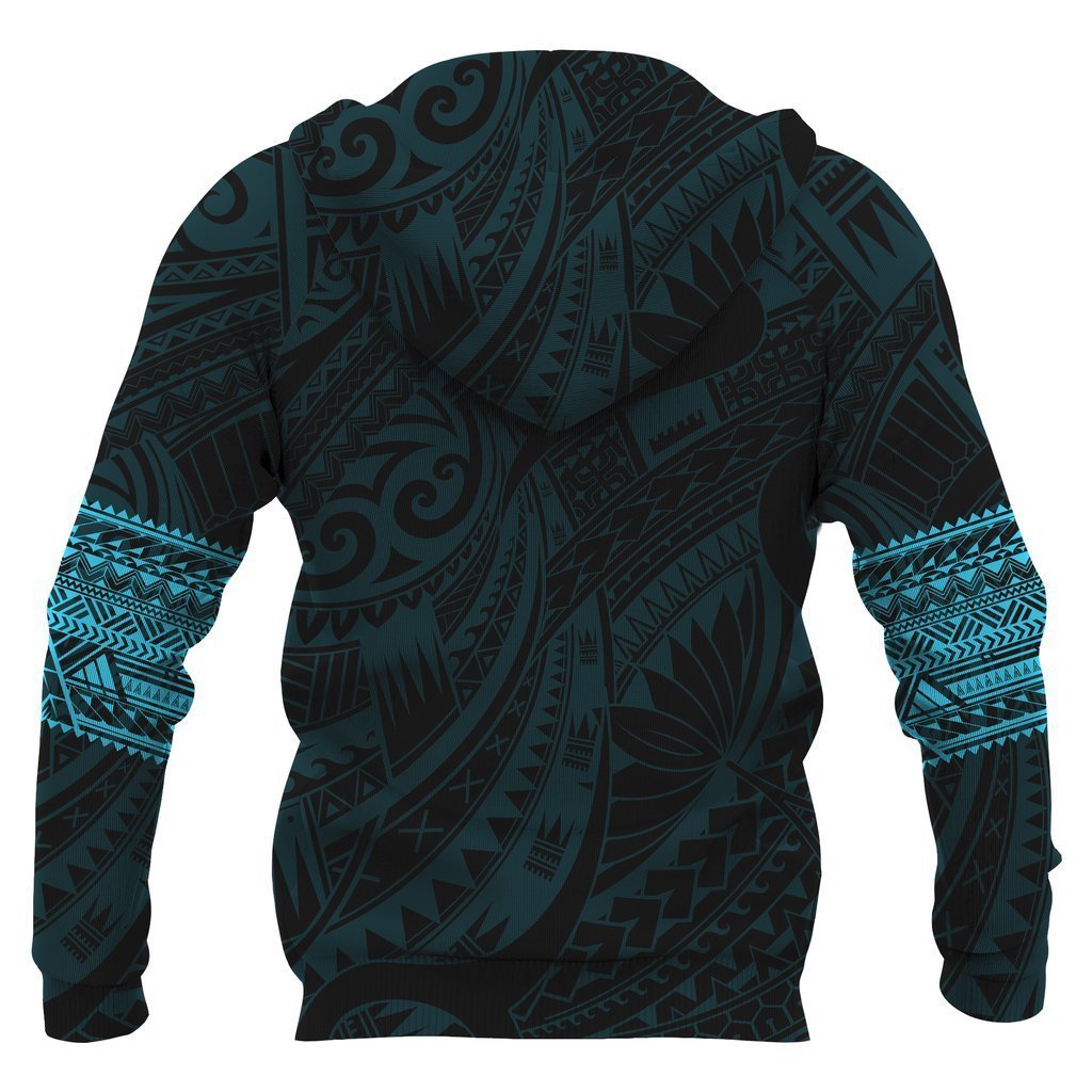 Aotearoa Maori Tattoo All Over Hoodie Blue NVD-Apparel-Dung Van-Hoodie-S-Vibe Cosy™