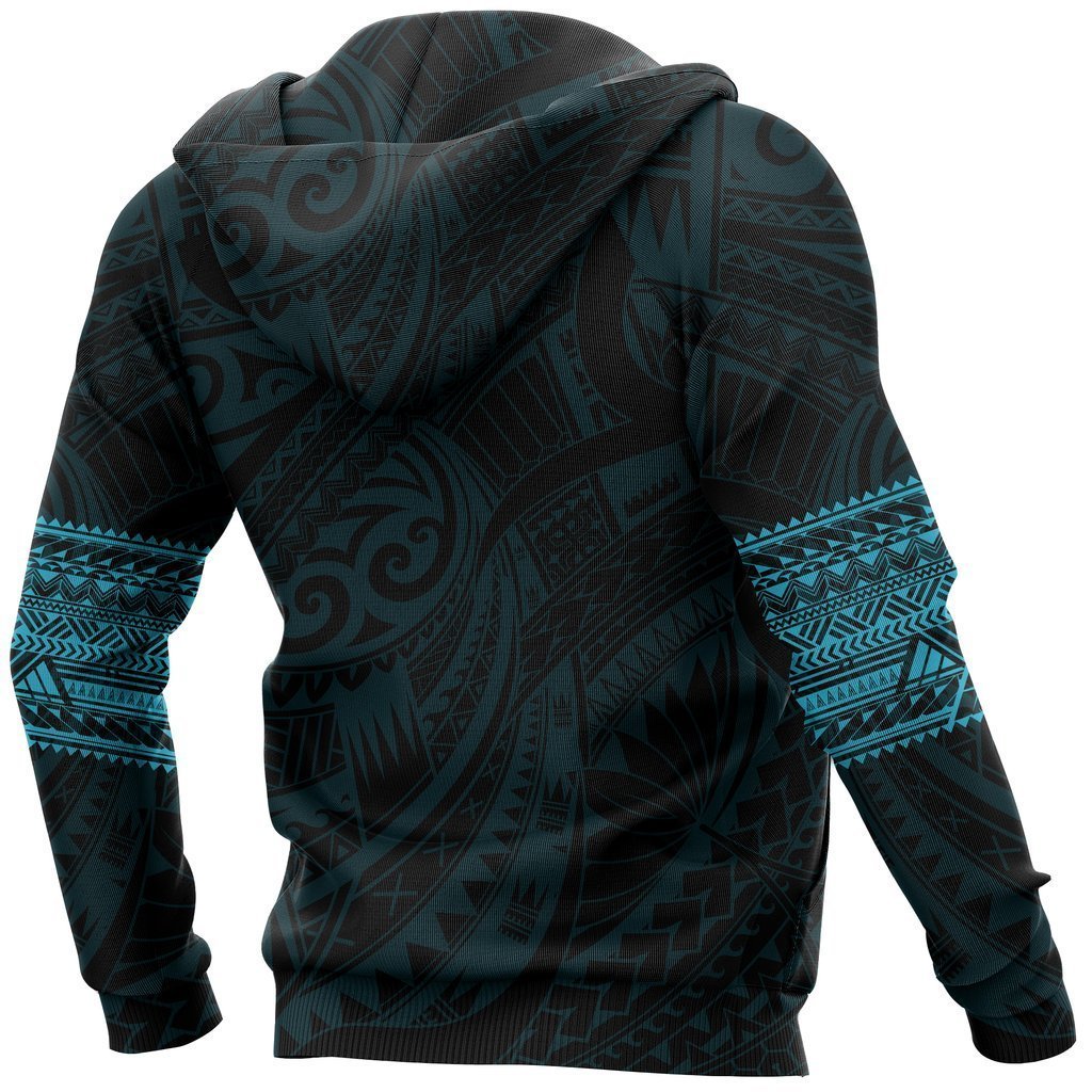 Aotearoa Maori Tattoo All Over Hoodie Blue NVD-Apparel-Dung Van-Hoodie-S-Vibe Cosy™