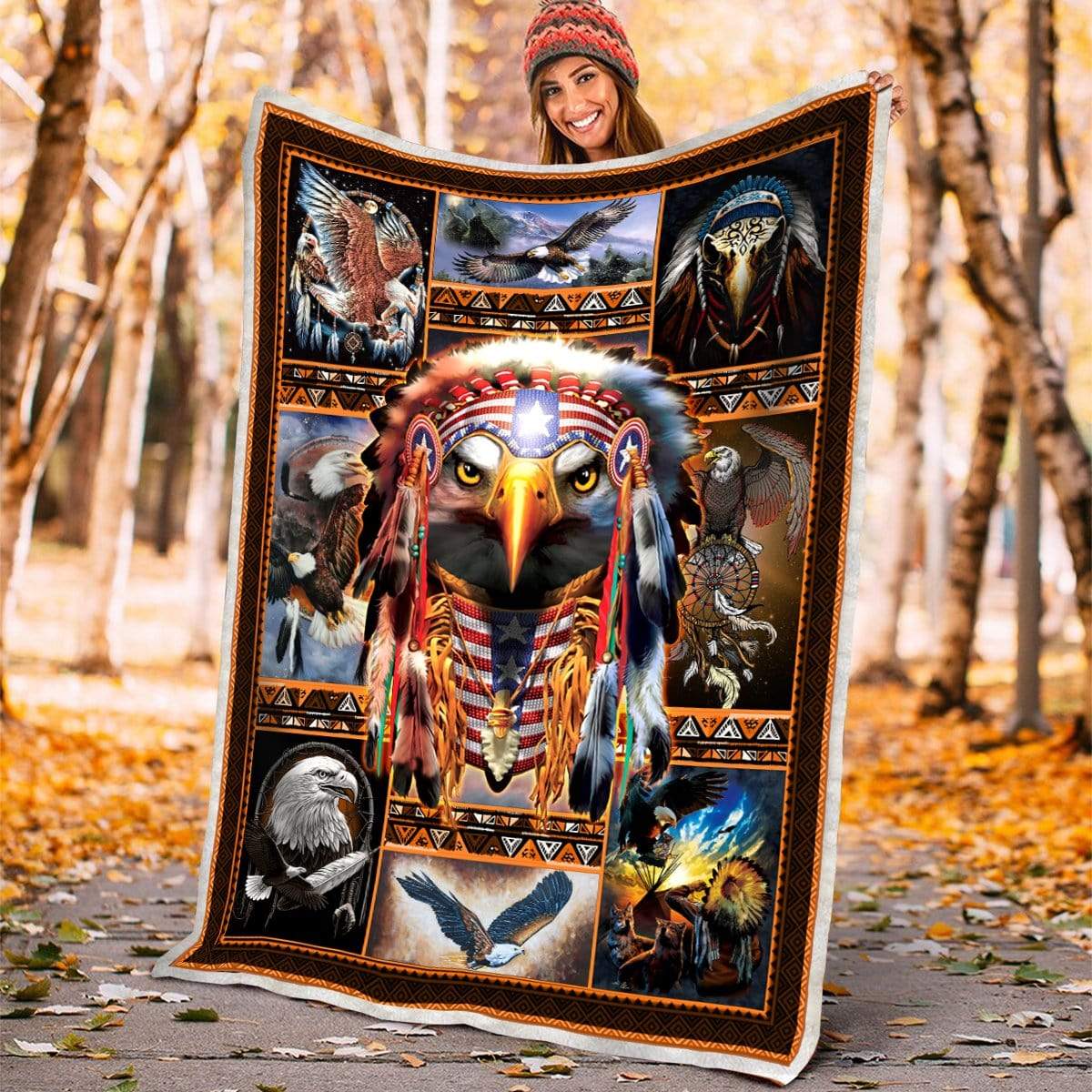 Native American 3D All Over Printed Blanket
