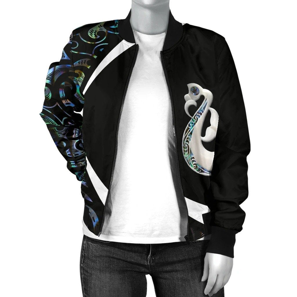 The maori Manaia Paua Shell Circle Style HC15901-Apparel-Huyencass-Bomber Jacket-S-Vibe Cosy™