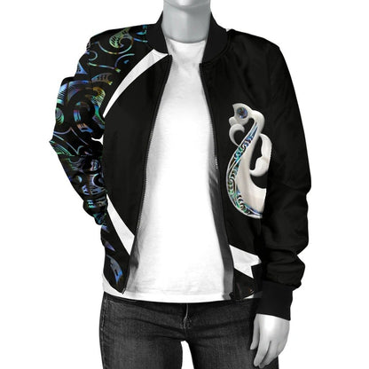 The maori Manaia Paua Shell Circle Style HC15901-Apparel-Huyencass-Bomber Jacket-S-Vibe Cosy™