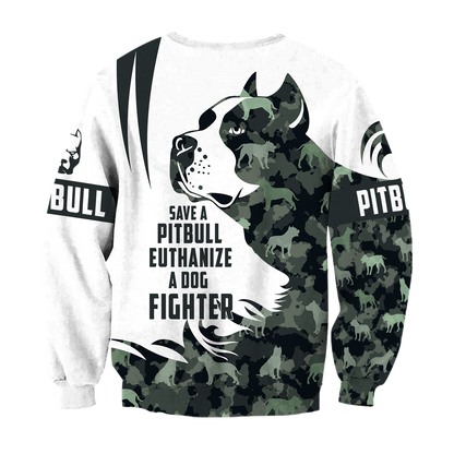 Save A Pit Bull Euthanize A Dog Fighter Camo Hoodie Shirt for Men and Women TR0810203