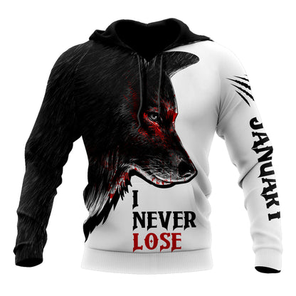 Wolf - January Guy Never Lose 3D All Over Printed Unisex Shirts