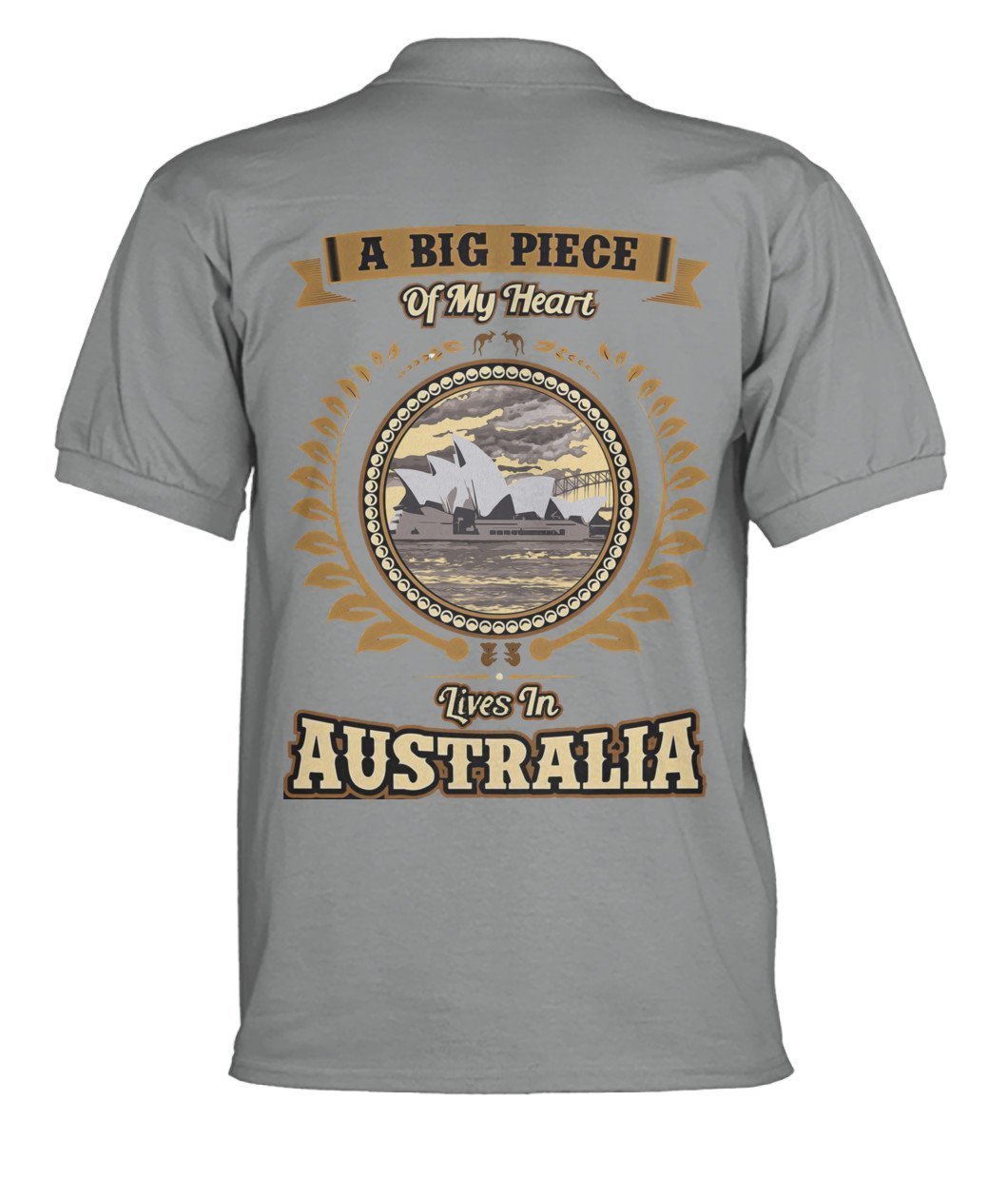 Australia in My Heart Polo T-Shirt - BN04-POLO T-SHIRTS-HP Arts-Oxford-S-Men's Polo-Vibe Cosy™