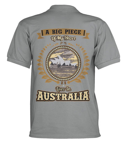Australia in My Heart Polo T-Shirt - BN04-POLO T-SHIRTS-HP Arts-Oxford-S-Men's Polo-Vibe Cosy™