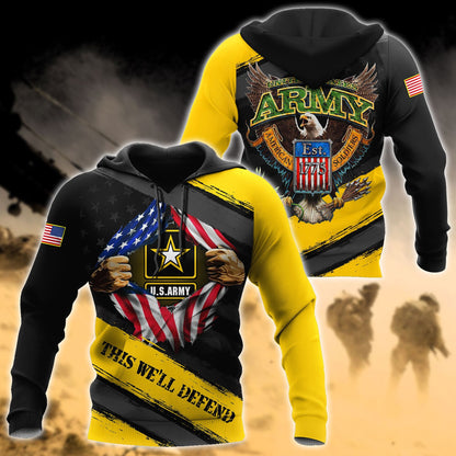 United States Army 3D All Over Printed Unisex Shirts