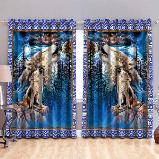 Wolf 3D All Over Printed Window Curtains