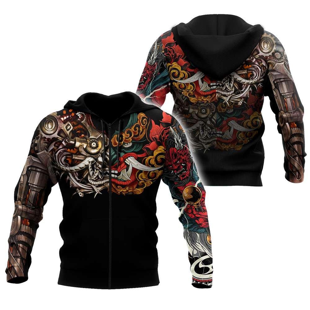 Japan Mask Tattoo 3D All Over Printed Unisex Shirt