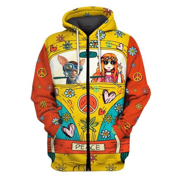 Hippie Chihuahua Collection HG2393-Apparel-HG-Zipped Hoodie-S-Vibe Cosy™