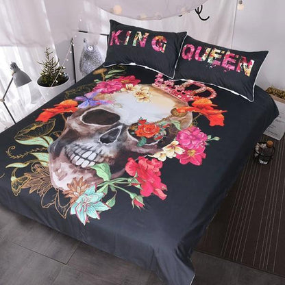 King and Queen - Skull Bedding Set Cover-Bedding Set-6teenth Outlet-US Twin-Vibe Cosy™
