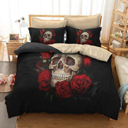 Skull and Rose - Bedding Set Cover-Bedding Set-6teenth Outlet-US Full-Vibe Cosy™
