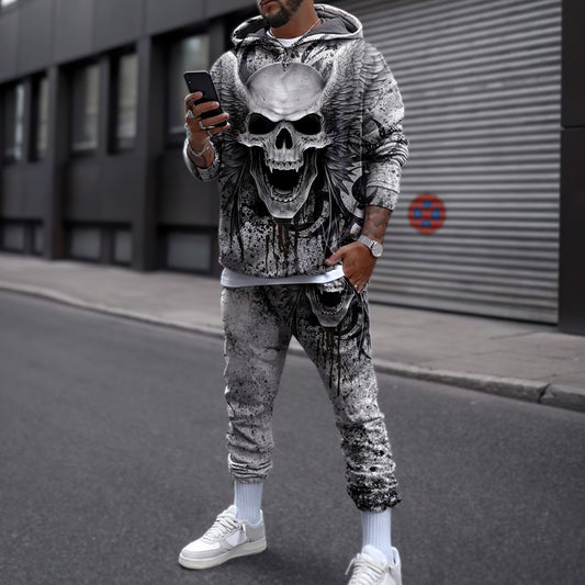 Skull With Angel Wings 3D All Over Printed Combo Hoodie + Sweatpant