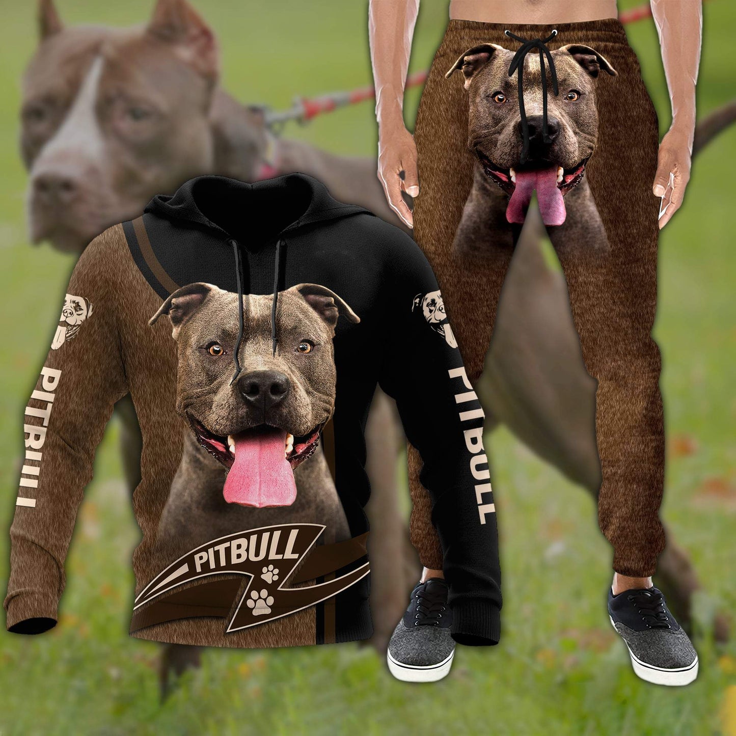 Pitbull sweatpant + hoodie combo AM082064