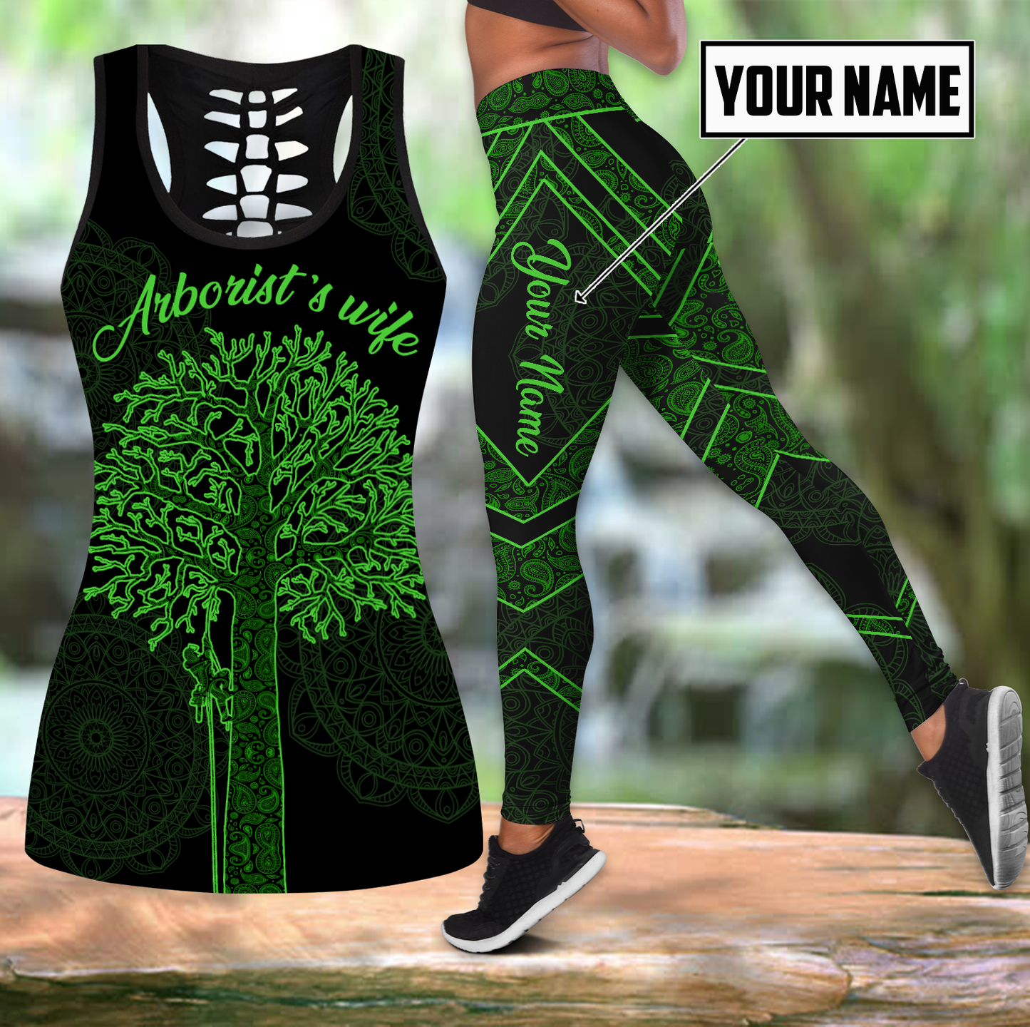 Custom name Arborist legging + hollow tank combo DA16042105