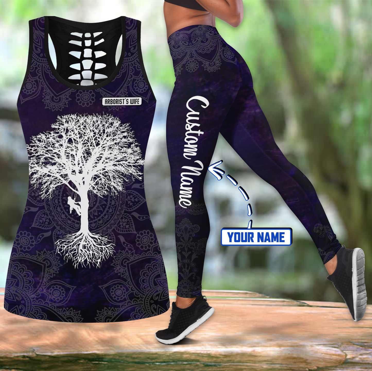 Custom name Arborist legging + hollow tank combo MH16042105