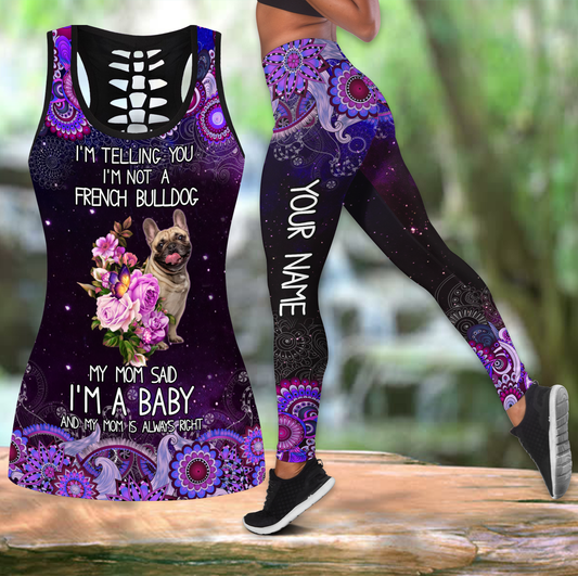 Custom name French Bulldog legging + hollow tank combo SN16042102