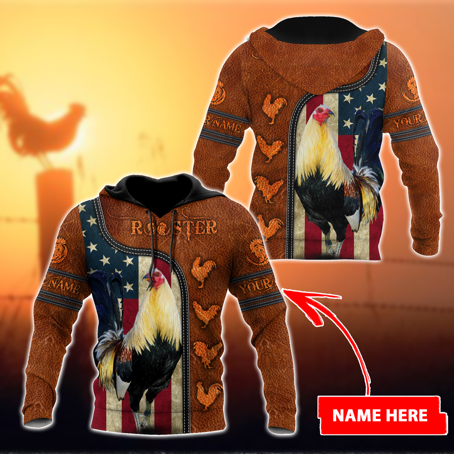 Personalized Rooster 3D Printed Unisex Shirts TN PD20042101