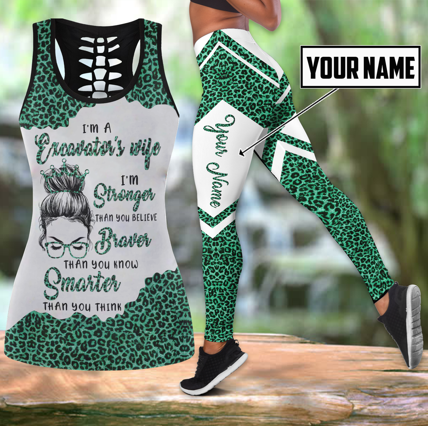 Custom Name XT Excavator's Wife Combo Legging Tanktop DA19042106.S1