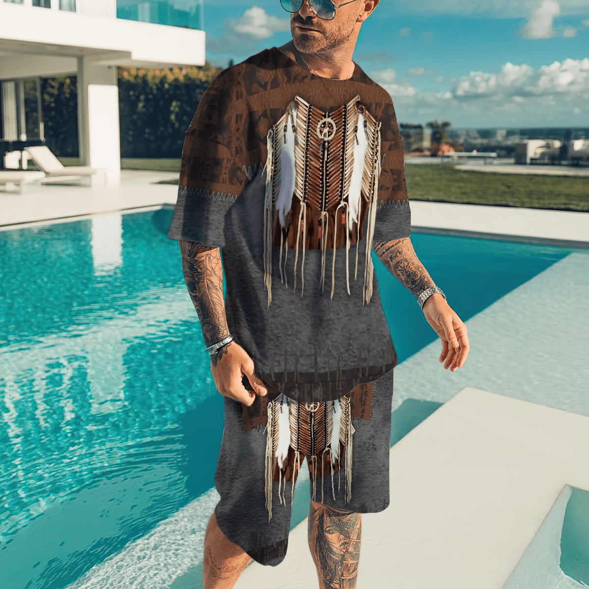Native American 3D All Over Printed Combo T-Shirt BoardShorts