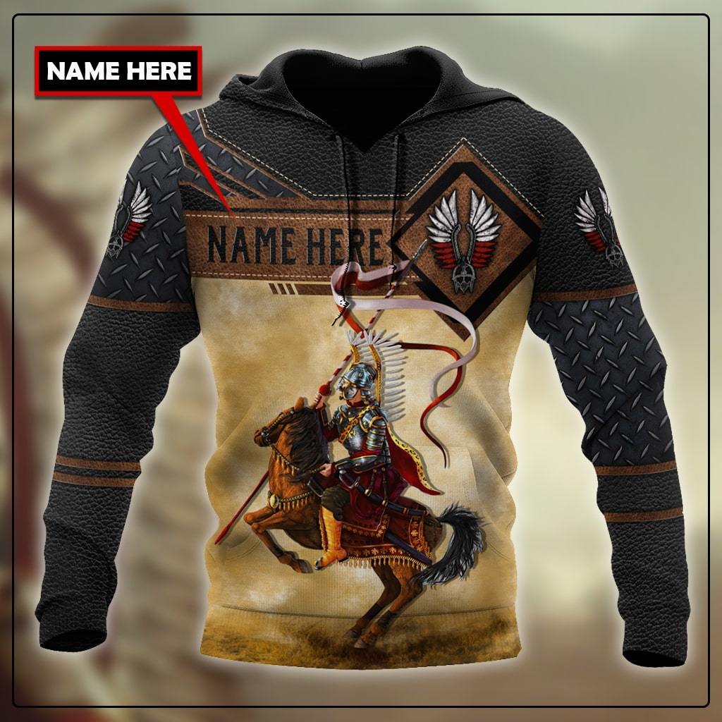 Premium Winged Hussars Metal Pattern Custom name Combo Sweatpant Hoodie