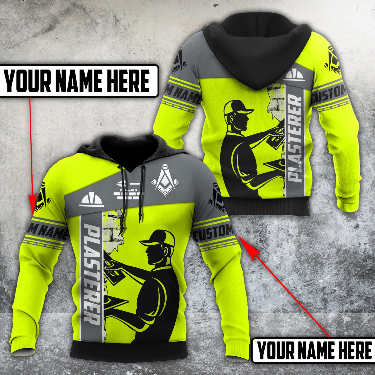 Personalized Name XT Plasterer 3D Printed Clothes HHT27032102