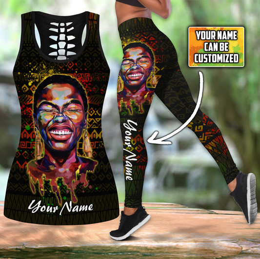 African American Art print combo legging tanktop JJ20052104 KT
