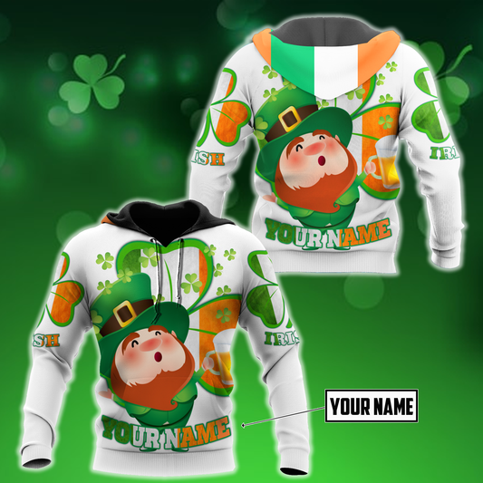 Irish 3D All Over Printed Unisex Shirts Saint Patrick's Day White Ver