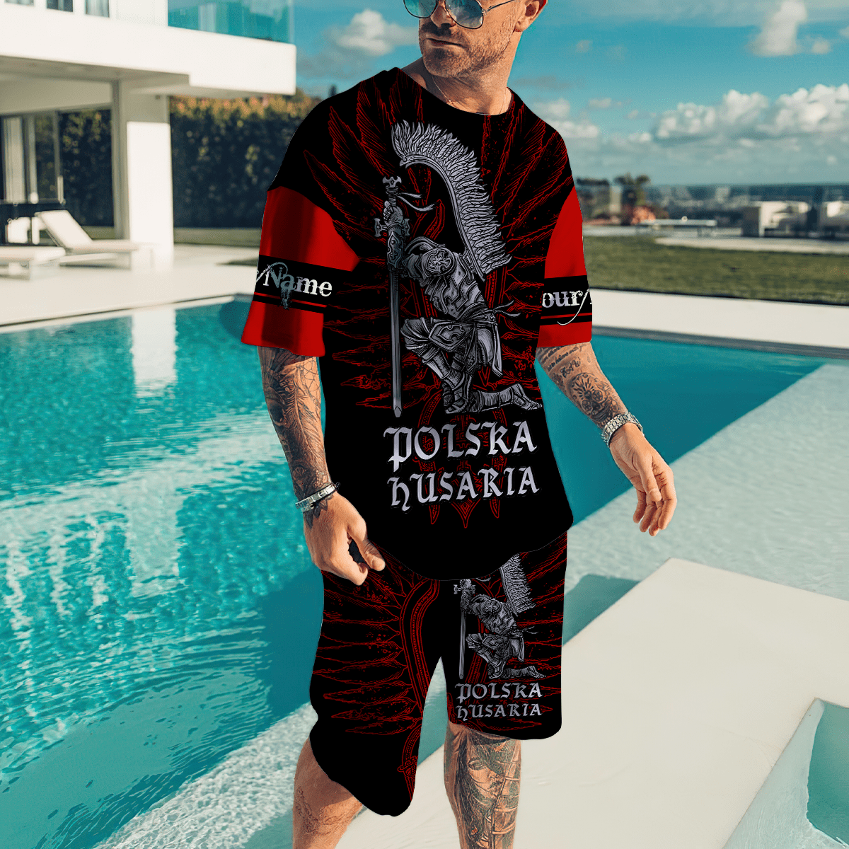 Premium Hussars Red Polska Husaria Custom name 3D Printed Shirts